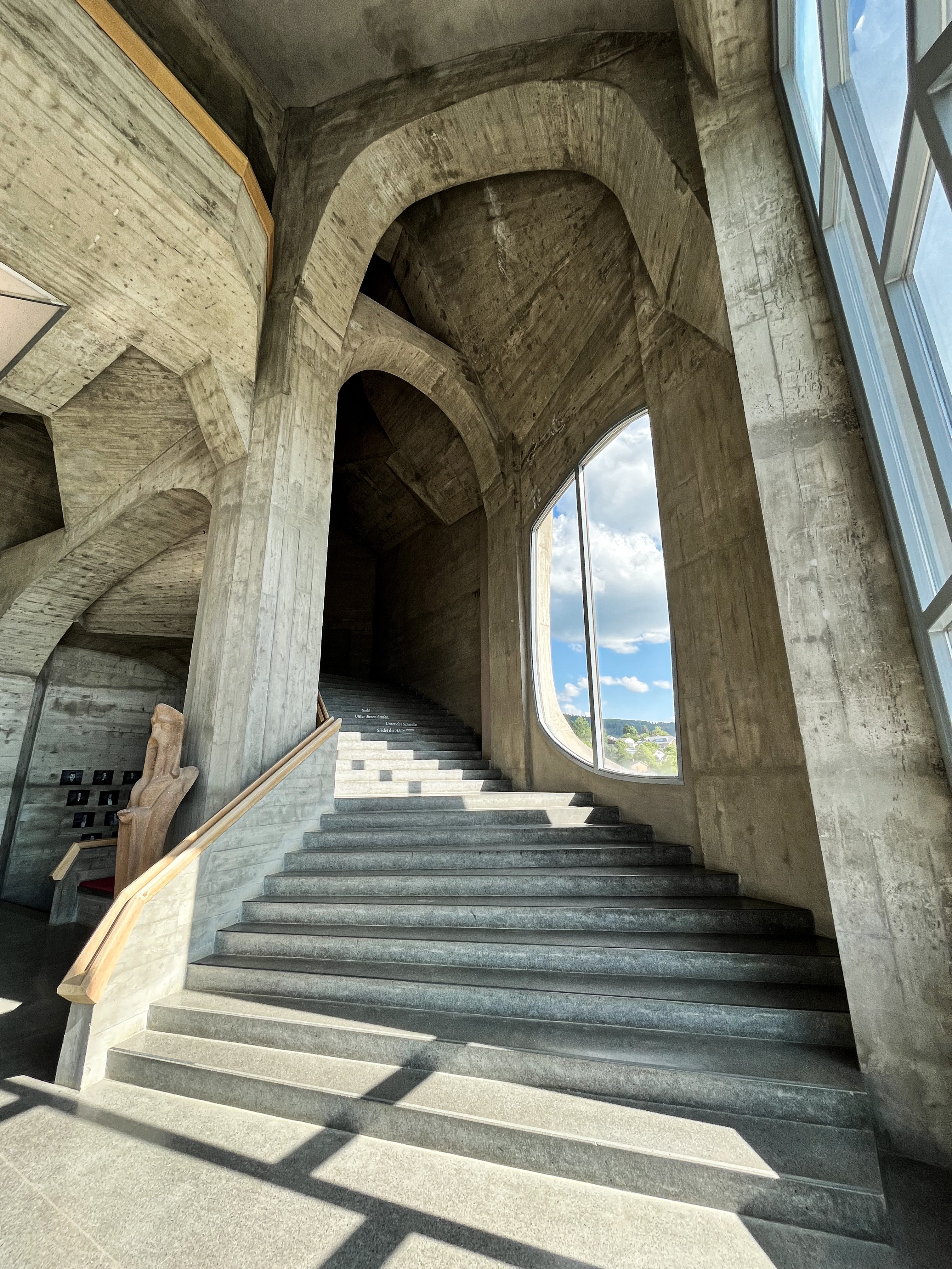 The staircase has cathedral like proportions.